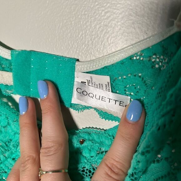 Coquette Y2K lace underwire bra with rhinestones M - Picture 4 of 6